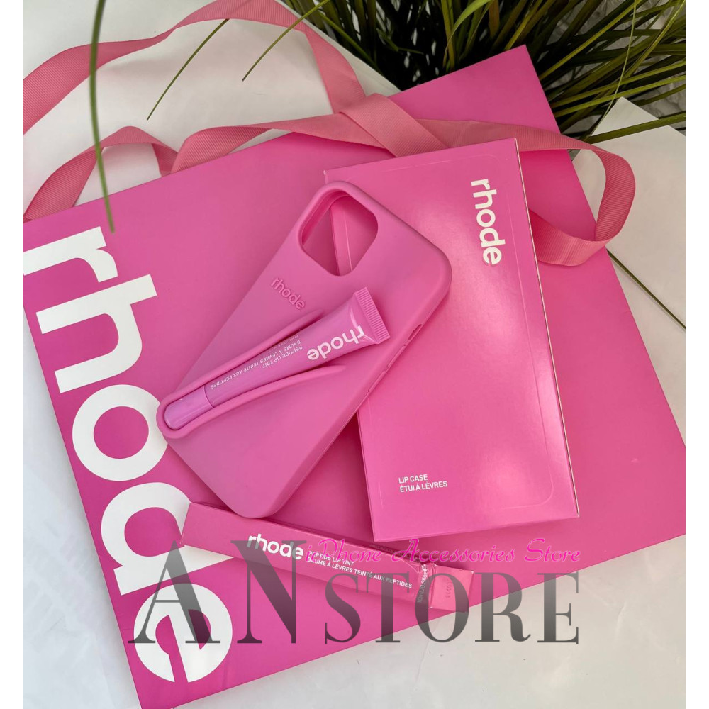 Чохол Rhode на iPhone 12 pro в рожевому кольорі Shortcake без блиска для губ